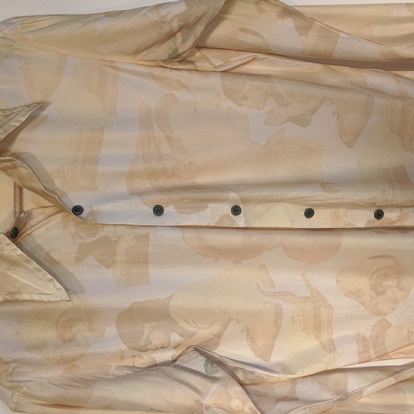 Vintage 70's white and yellow renaissance pattern disco shirt - Picture 5 of 11